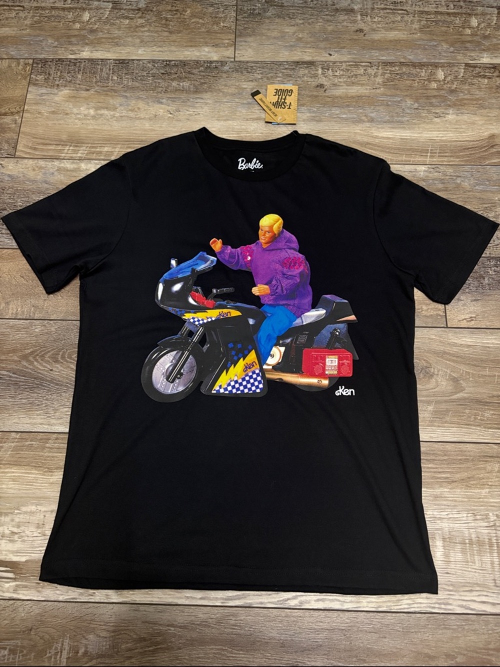 NWT 90s Mattel Ken Barbie Motorcycle T Shit Black Medium
